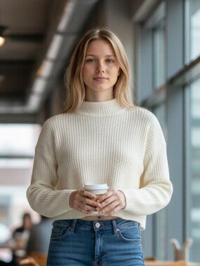 Off-White Cropped Knit Sweater